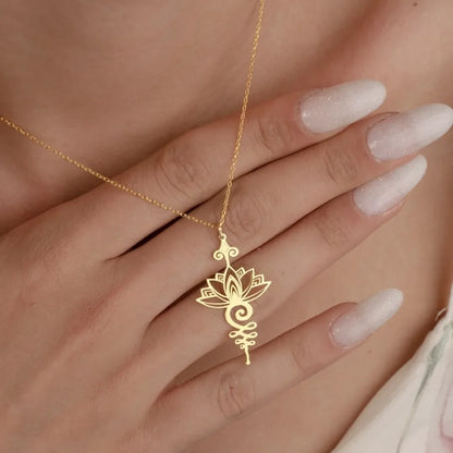 ZenBloom™ Lotus Unalome Necklace